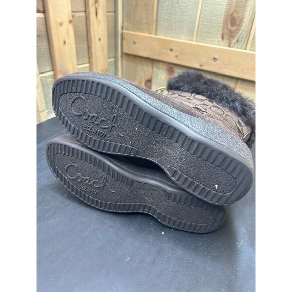 Coach Faith Brown Signature Fur-Lined Winter Boots Womens Size 8.5 - Picture 10 of 10